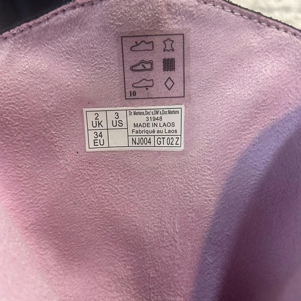 Dr. Martens Black Boots with Pink Heart Accents